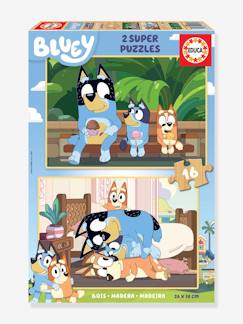 Spielzeug-Lernspiele-Puzzle-2er-Set Kinder Holz-Puzzles „Bluey“ EDUCA, 16 Teile