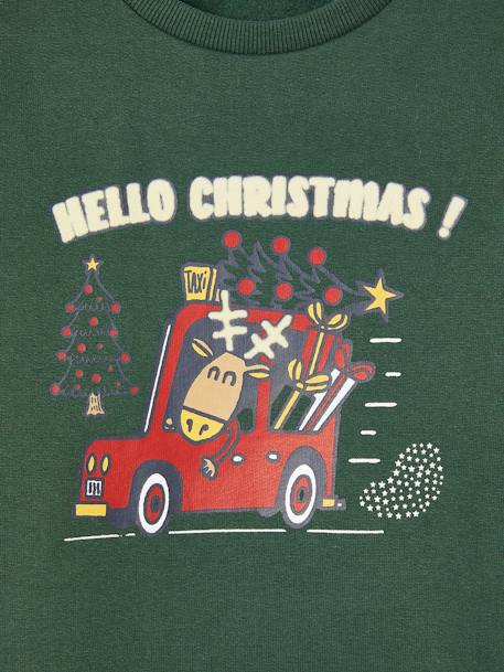 Jungen Sweatshirt, Weihnachten tannengrün 
