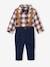 Jungen Baby-Set: Hemd, Hose mit Hosenträgern & Fliege wollweiß 