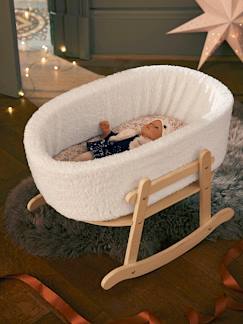 Spielzeug-Babypuppen und Puppen-Babypuppen und Zubehör-Puppenwiege, Stoff/Holz FSC®