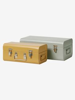Zimmer und Aufbewahrung-Aufbewahrung-Aufbewahrungsbox, Aufbewahrungskorb-2er-Set Kinder Aufbewahrungskoffer aus Metall