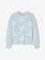 Pull jacquard duveteux fille bleu ciel+rose 