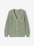 Gilet maille perlée fille corail+jaune pâle+vert sauge 