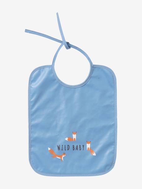 Lot de 3 bavoirs plastifiés bleu+vert émeraude 