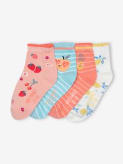 Mädchen-Unterwäsche-4er-Pack Mädchen Socken mit Obstmotiv Oeko-Tex