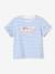 Mädchen T-Shirt mit Paillettenherz blau gestreift+marine+wollweiß gestreift 