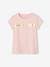 T-shirt de sport Basics fille rayures irisées placées écru+gris chiné+rose poudré 