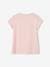 T-shirt de sport Basics fille rayures irisées placées écru+gris chiné+rose poudré 