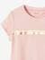 T-shirt de sport Basics fille rayures irisées placées écru+gris chiné+rose poudré 