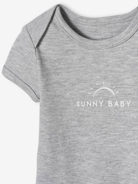 Lot de 5 bodies 'sunshine' bébé manches courtes aqua 