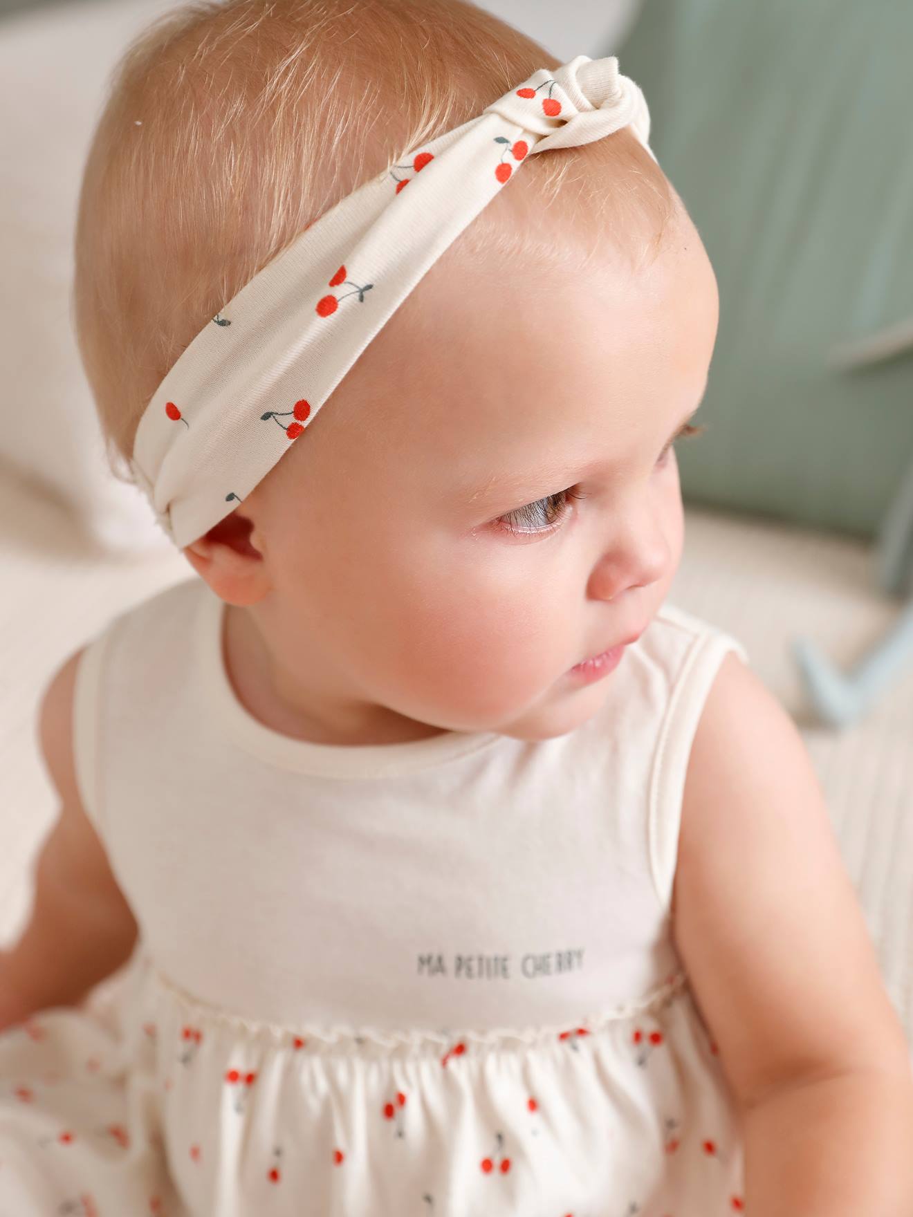 Bandeau avec nœud imprimé glaces pour bébé fille