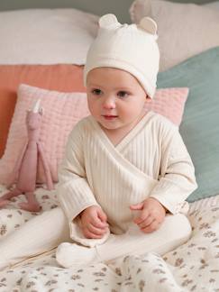 Bébé-Ensemble-Combinaison en maille côtelée bébé et son bonnet