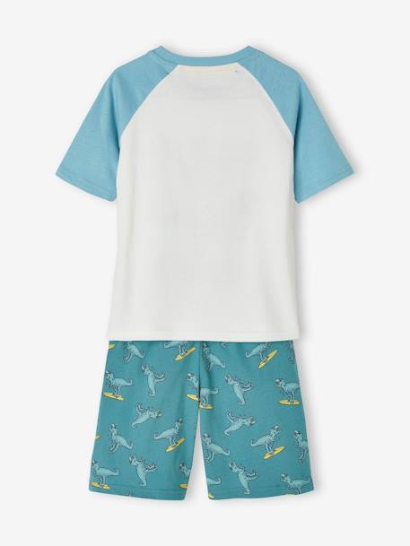 Kurzer Jungen Schlafanzug mit Dino aquamarin 