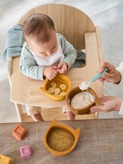 Babyartikel-Essen-Essgeschirr, Geschirrset-3er-Set Schalen aus Silikon „Katze“