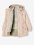 Parka 3 en 1 mi-saison fille aqua+rose poudré 