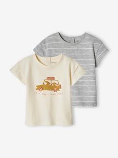 Bébé-T-shirt, sous-pull-Lot de 2 T-shirts basics bébé manches courtes