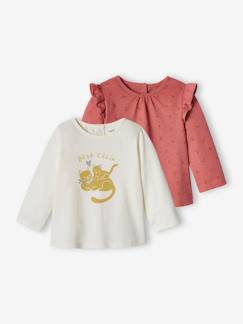 Bébé-Lot de 2 T-shirts bébé manches longues