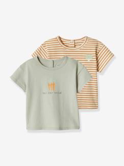 Bébé-T-shirt, sous-pull-T-shirt-Lot de 2 Tee-shirts bébé manches courtes