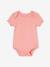 Lot de 5 bodies marguerites manches courtes bébé ouverture US rose pâle 