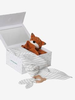 Jouet-Premier âge-Coffret cadeau 3 pièces : lange + doudou personnalisable + hochet