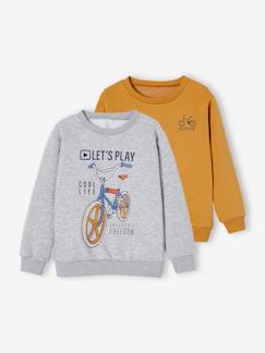 Junge-Pullover, Strickjacke, Sweatshirt-2er-Pack Jungen Sweatshirts, BMX-Print