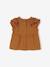 Baby T-Shirt mit bestickten Volants caramel+weiß 