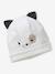 Ensemble chien bonnet + moufles + foulard bébé imprimé personnalisable blanc 