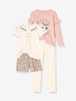 Mädchen-Pyjama, Overall-2er-Pack Mädchen Schlafanzüge, kurz & lang