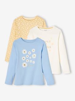 Fille-Lot de 3 tee-shirts fille manches longues