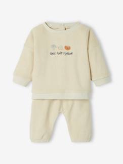 Baby-Hose, Jeans-Baby Set: Sweatshirt & Hose, Frottee