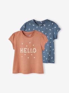 Bébé-T-shirt, sous-pull-T-shirt-Lot de 2 T-shirts basics bébé manches courtes