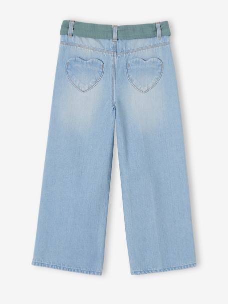 Jean large et sa ceinture en gaze de coton fille longueur chevilles double stone+stone 