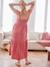 Robe fines bretelles gaze de coton grossesse et allaitement vieux rose 