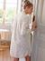 Chemise de nuit liquette grossesse et allaitement écru+Vichy sauge 