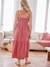 Robe fines bretelles gaze de coton grossesse et allaitement vieux rose 