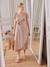 Robe longue future maman écru+terracotta 