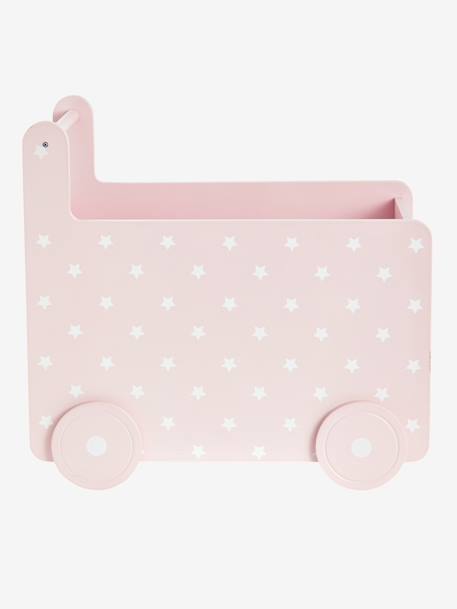 Fahrbare Spielzeugkiste Rosa/Sterne 