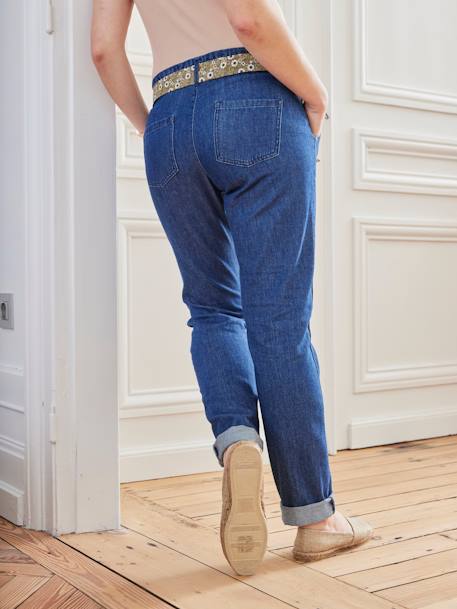 Umstands-Jeans mit Paperbag-Bund Denim brut+Denim stone 