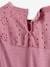 Robe fille détails en broderie anglaise blush foncé+mauve+rose pâle+vert d'eau 