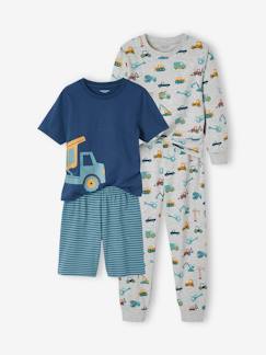 Junge-Pyjama, Overall-2er-Pack Jungen Pyjama, kurz & lang