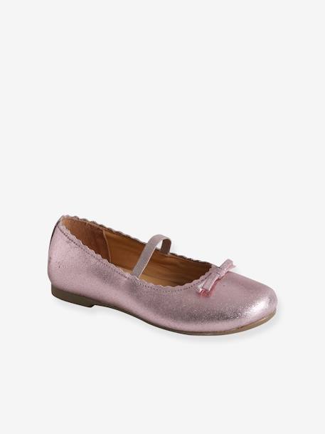 Mädchen Ballerinas beige metallic+marine+rosa 