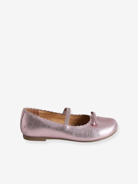 Mädchen Ballerinas beige metallic+marine+rosa 