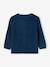Gilet col V bébé en maille perlée bleu+gris chiné 