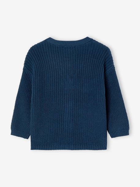 Mädchen Baby Strickjacke blau+grau meliert 