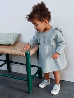 Bébé-Robe, jupe-Robe bébé en molleton volants en broderie anglaise