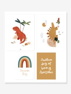 Linge de maison et décoration-Lot de 4 affiches Dinosaures Sunny LILIPINSO
