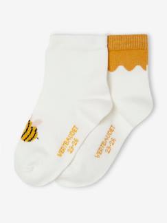 Bébé-Chaussettes, Collants-Lot de 2 paires de chaussettes "abeilles" bébé