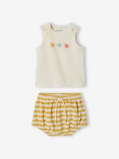 Bébé-Ensemble-Ensemble en éponge bébé short et débardeur