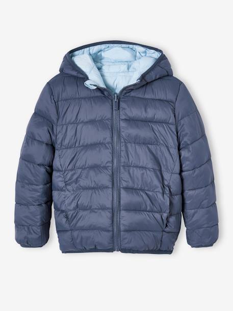 Jungen Wende-Steppjacke mit Recyclingmaterial salbeigrün+schiefergrau 