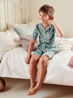 Junge-Pyjama, Overall-2-teiliger Jungen Schlafanzug mit Dschungel-Print